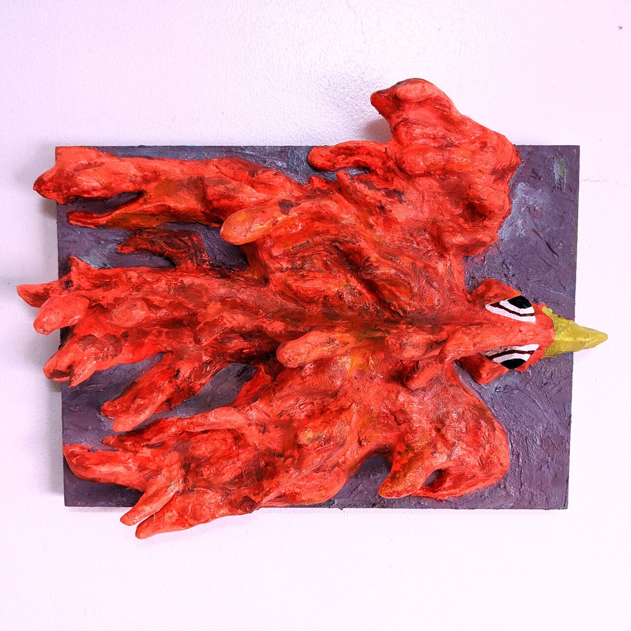 【1点物】オレンジ鳥のレリーフ / Relief of an orange bird