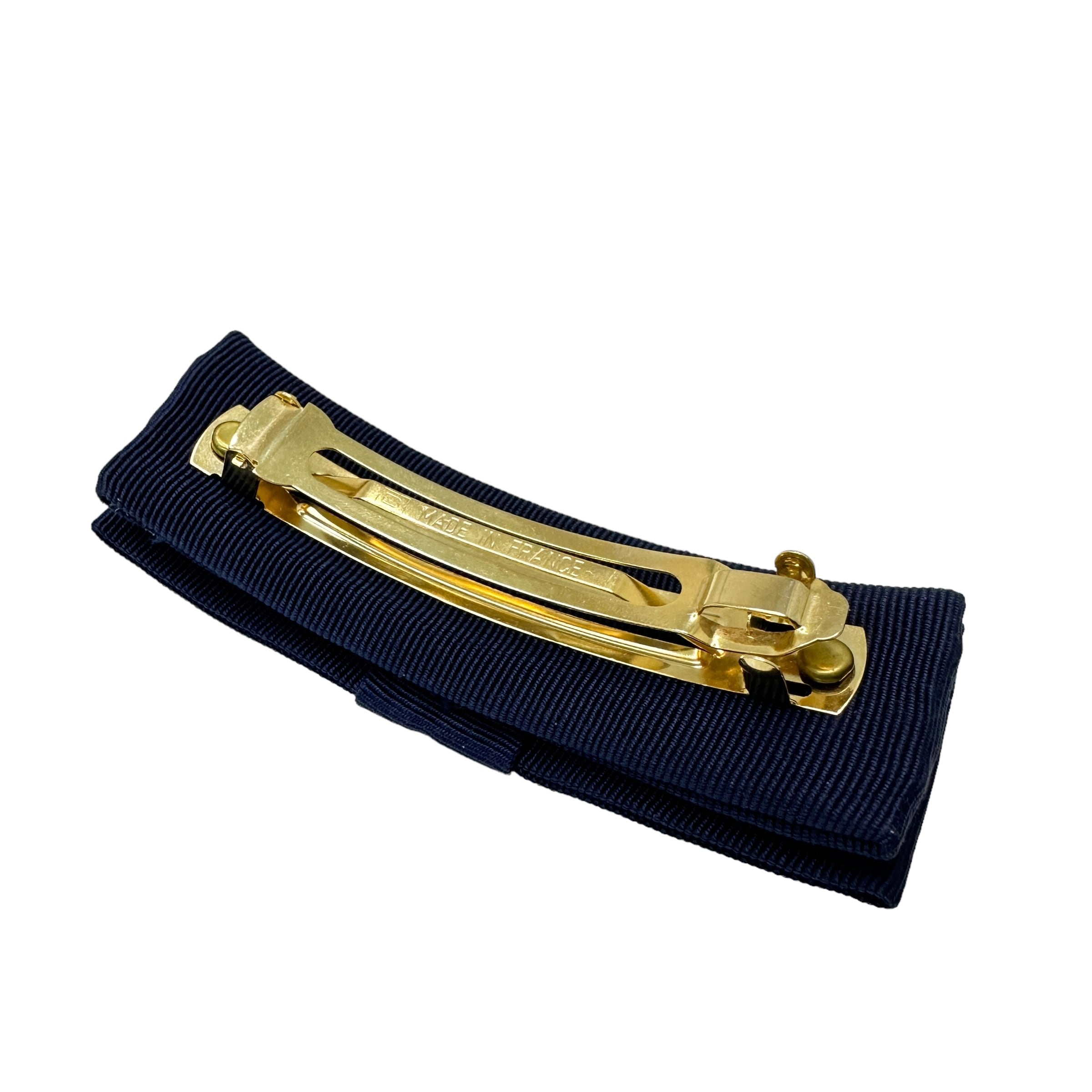 CELINE セリーヌ ロゴ バレッタ ネイビー 12861-202403 | rean