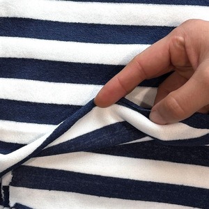 ★TB061◆2m◆訳あり◆綿ポリエステル混パイルニット生地◆ボーダー