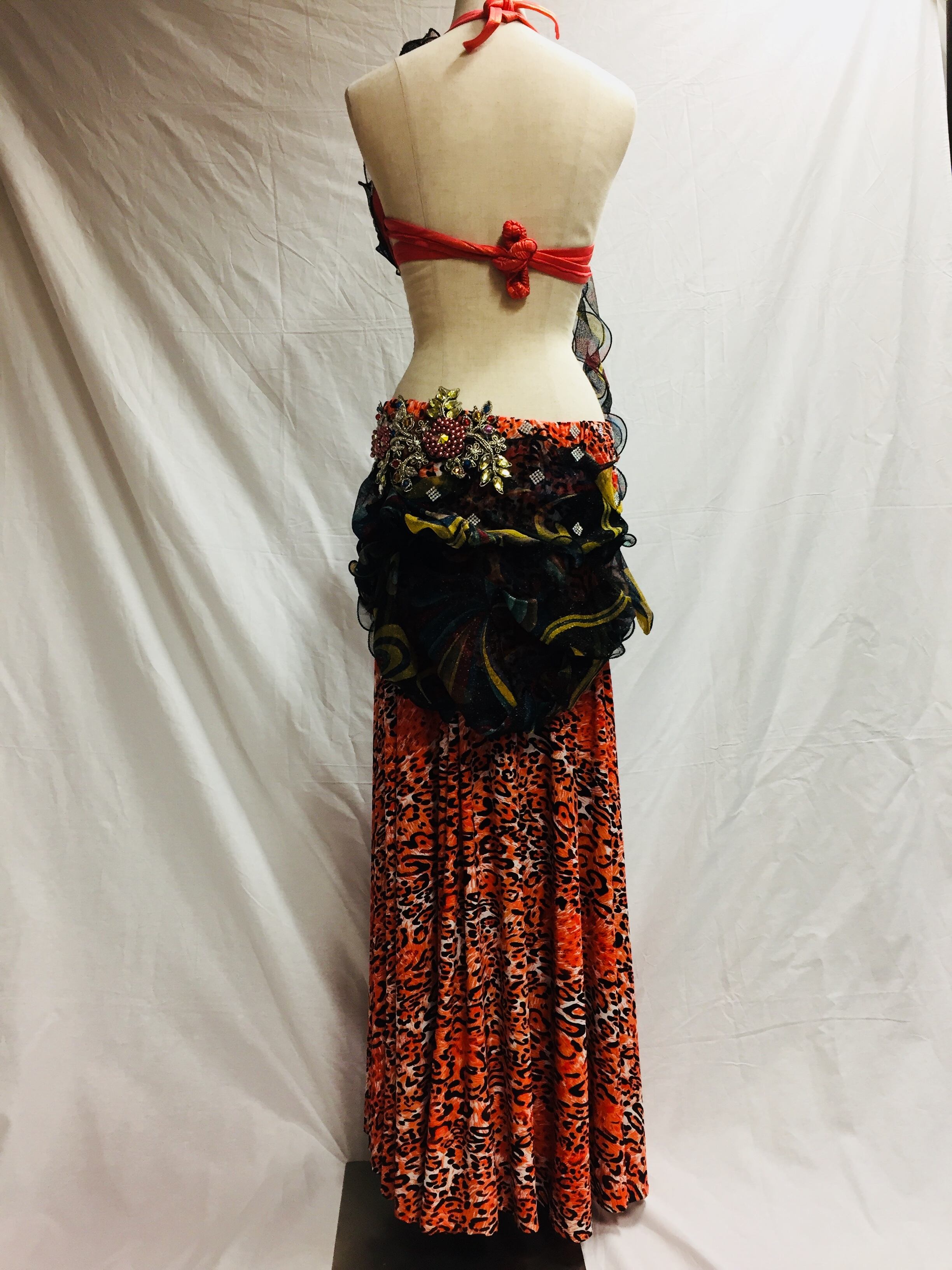 ベリーダンス衣装コスチュームオレンジエジプト