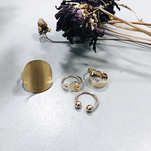 SET RING ||  BIG PLATE GOLD RING WITH OPEN RINGS || 5 RINGS || FRSG145