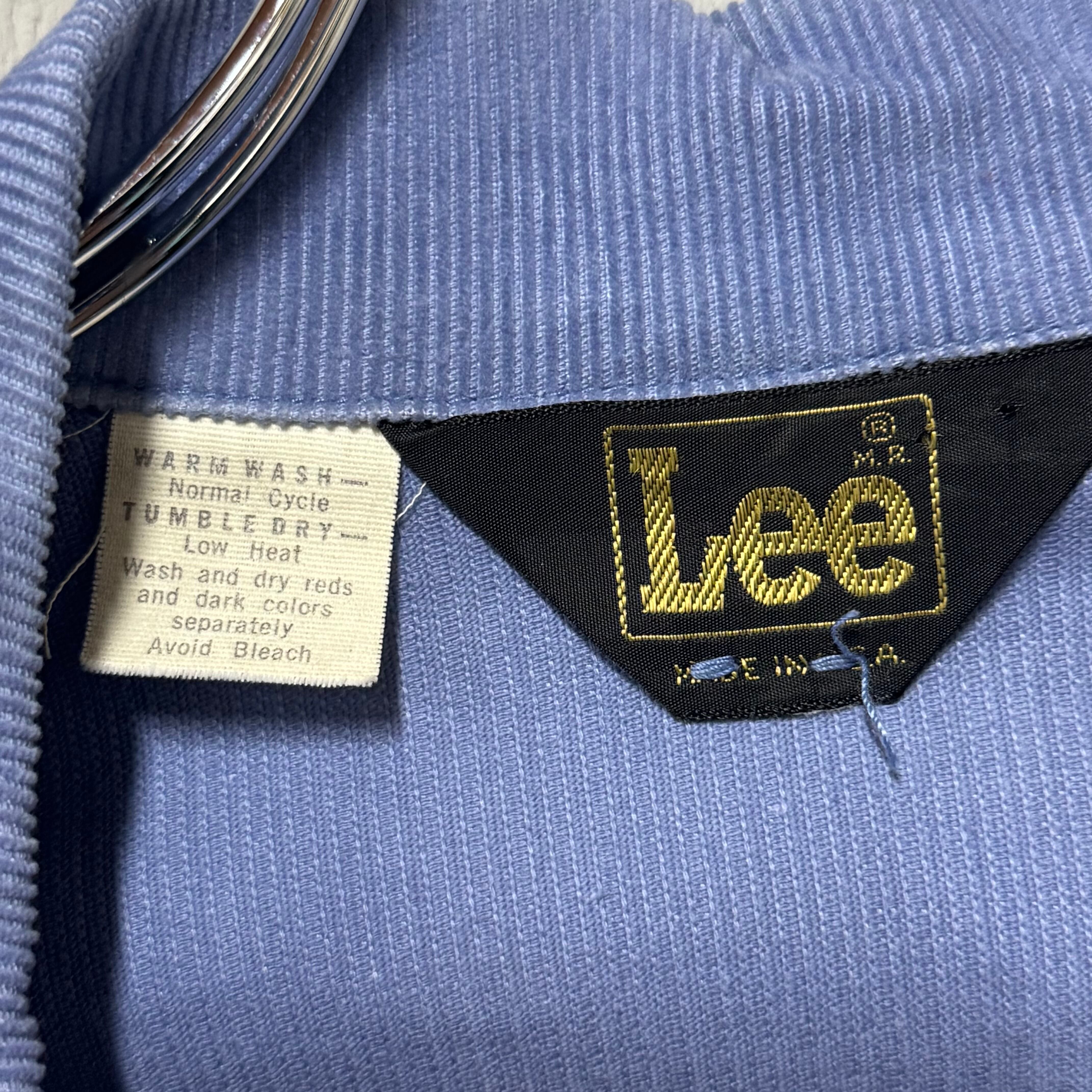 70s Lee 短丈 コーデュロイトラッカージャケット ブルー 三角タグ USA