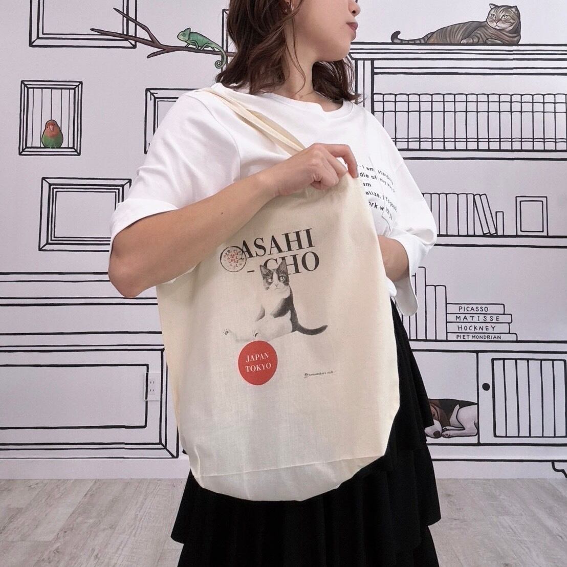 Asahiくん《リアルモノクロ》トートバッグ　1900円