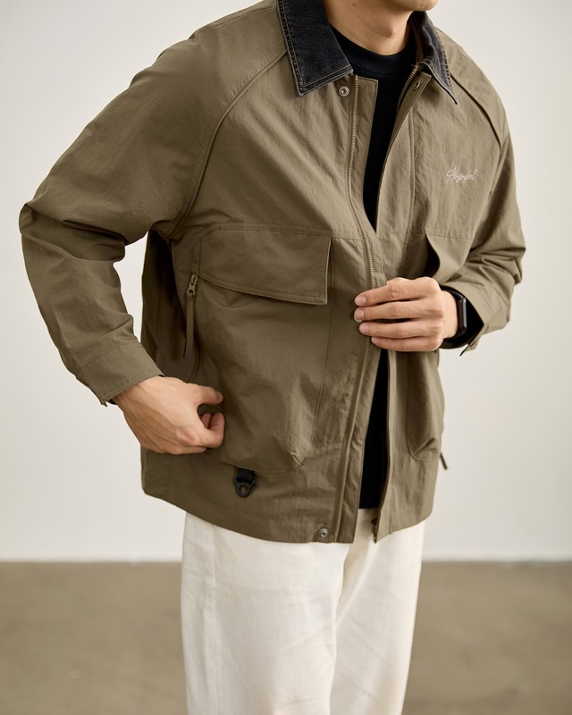 レトロ デニムカラージャケット 2色　A0079