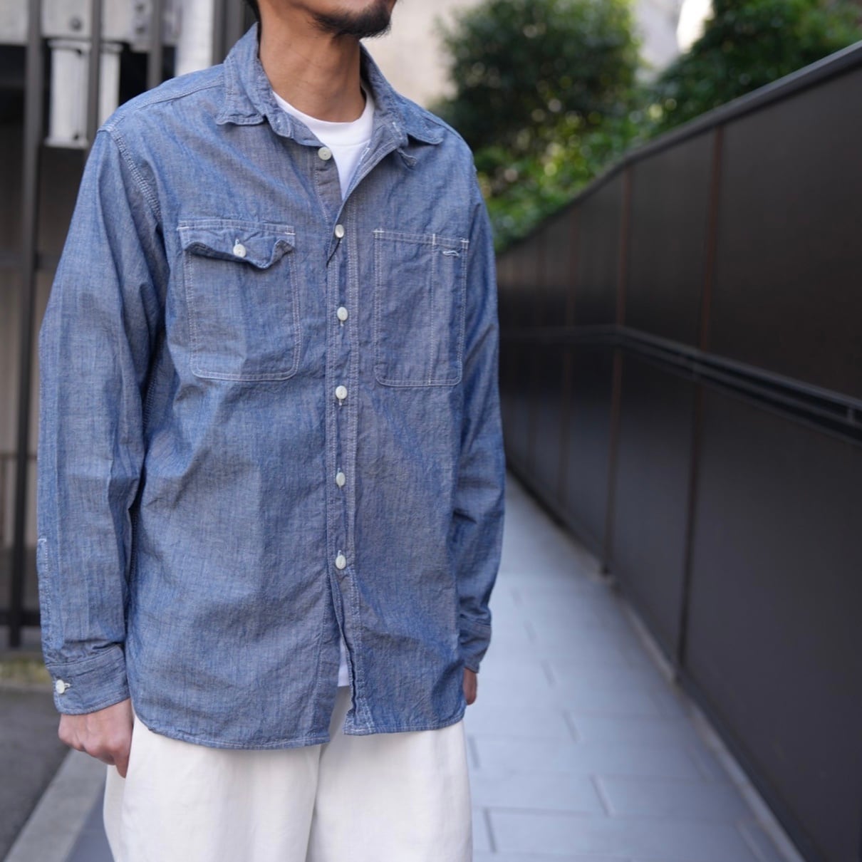 KENNETH FIELD(ケネスフィールド) /CIGER SHIRTS -CHAMBRAY BLUE KENNETH FIELD(ケネスフィールド) /CIGER SHIRTS -CHAMBRAY BLUE