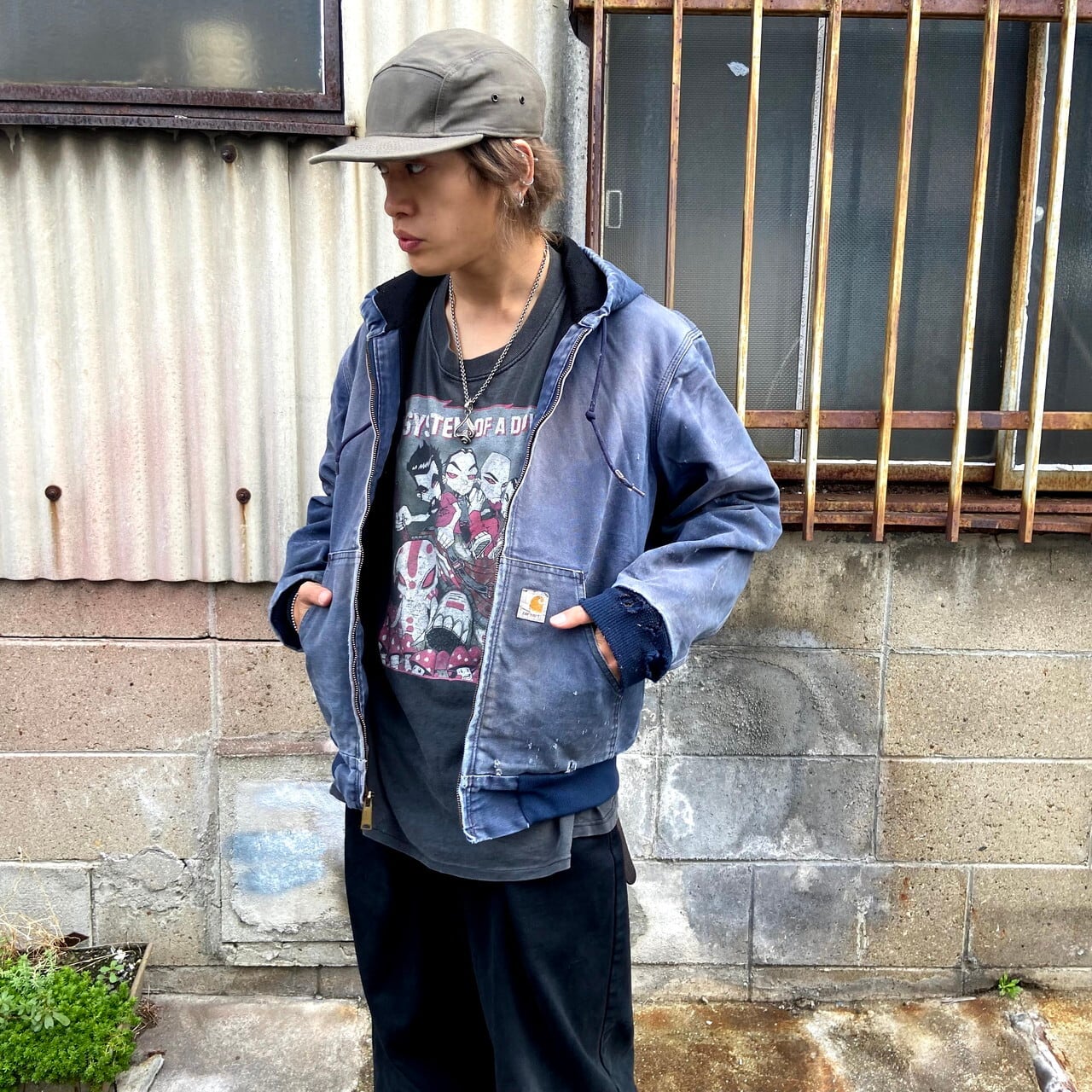 雰囲気系 カーハート アクティブパーカー ワークジャケット メンズm相当 古着 Carhartt ダック地 ミッドナイト ダークブルー 紺 ワークジャケット Al2109 Cave 古着屋 公式 古着通販サイト