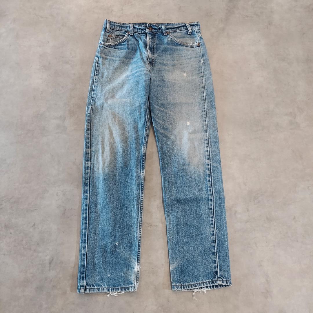 リーバイス505 W34 鬼ヒゲ デニム 青 古着 90s USA製 21205