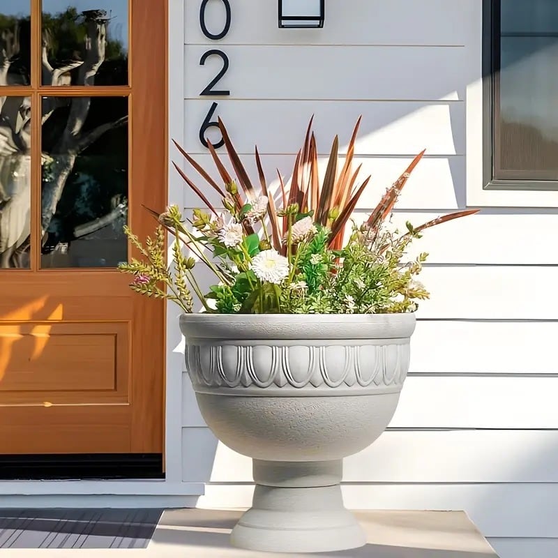 プランター 鉢 ヨーロピアンスタイル 14インチ 高級 エンボス模様