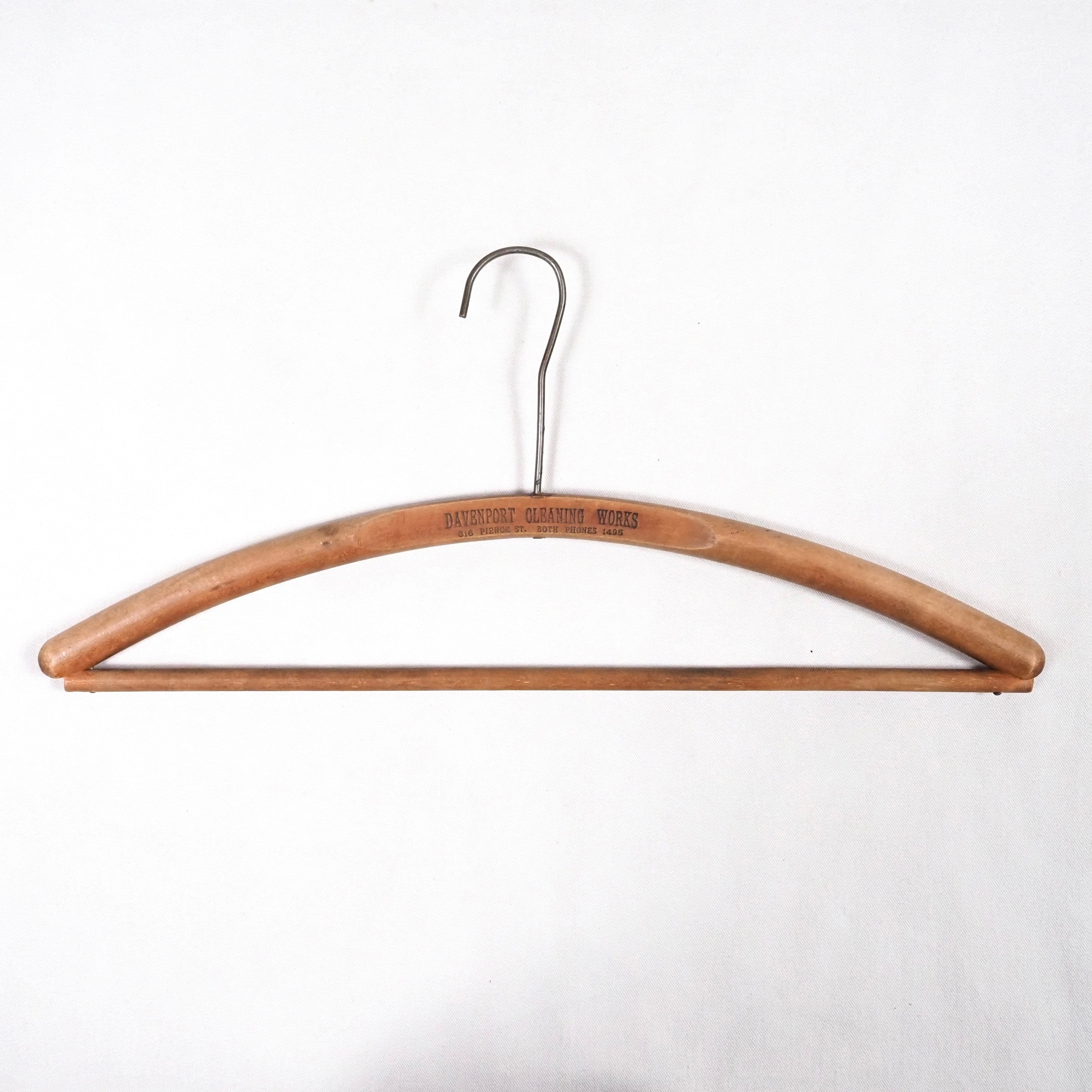 USA Cleaning Shop Advertising Vintage Wood Hanger ビンテージ 木製ハンガー