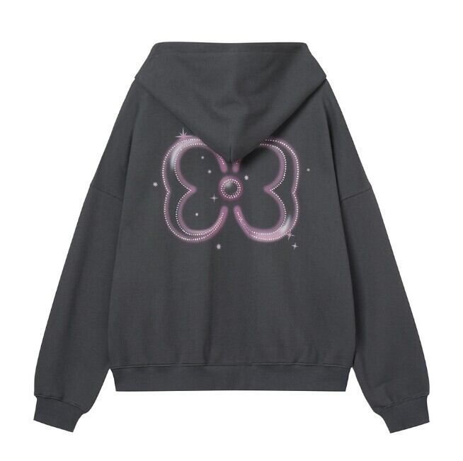 在庫少なめ☆【PAKUA】CRISTAL BUTTERFLY HOODIE ZIP-UP | もごつ
