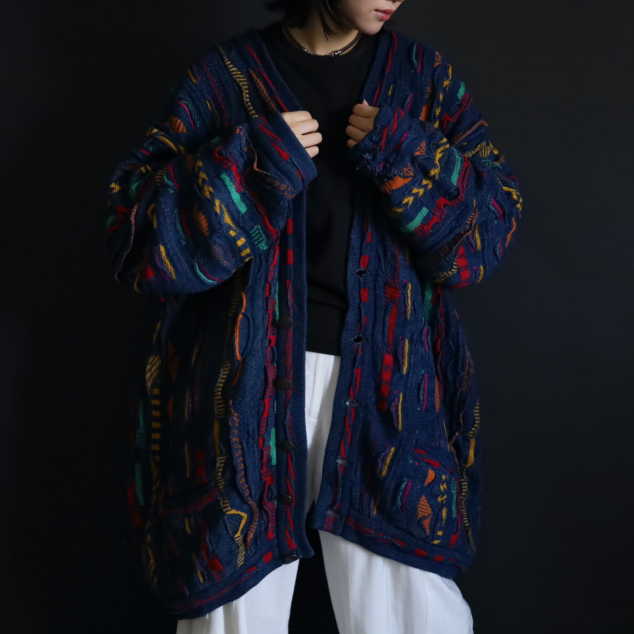 希少COOGI BLUES 3Dニットカーディガン COOGI BLUES 