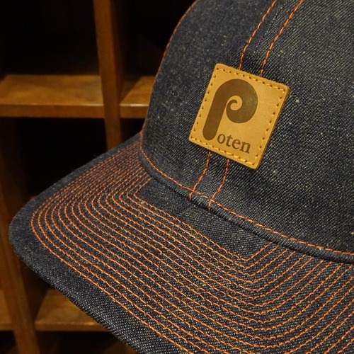 「POTEN」70sデニムキャップ(赤ステッチ)