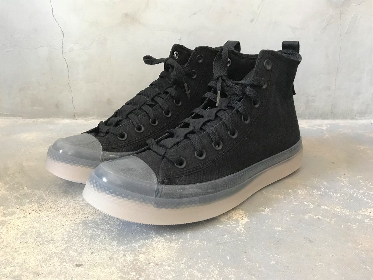 CONVERSE ALLSTAR CX EXPLORE HI "CLEAR SOLE" BLACK/WHITE