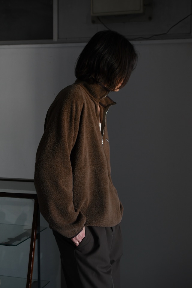 A.PRESSE / Vintage Silk Fleece Harf ZIP Jacket (Brown)