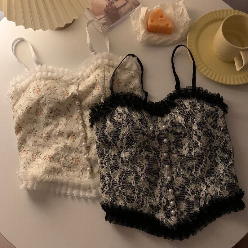 オータムレースフローラルノースリーブ 秋物 花柄 萌量不足78557332083