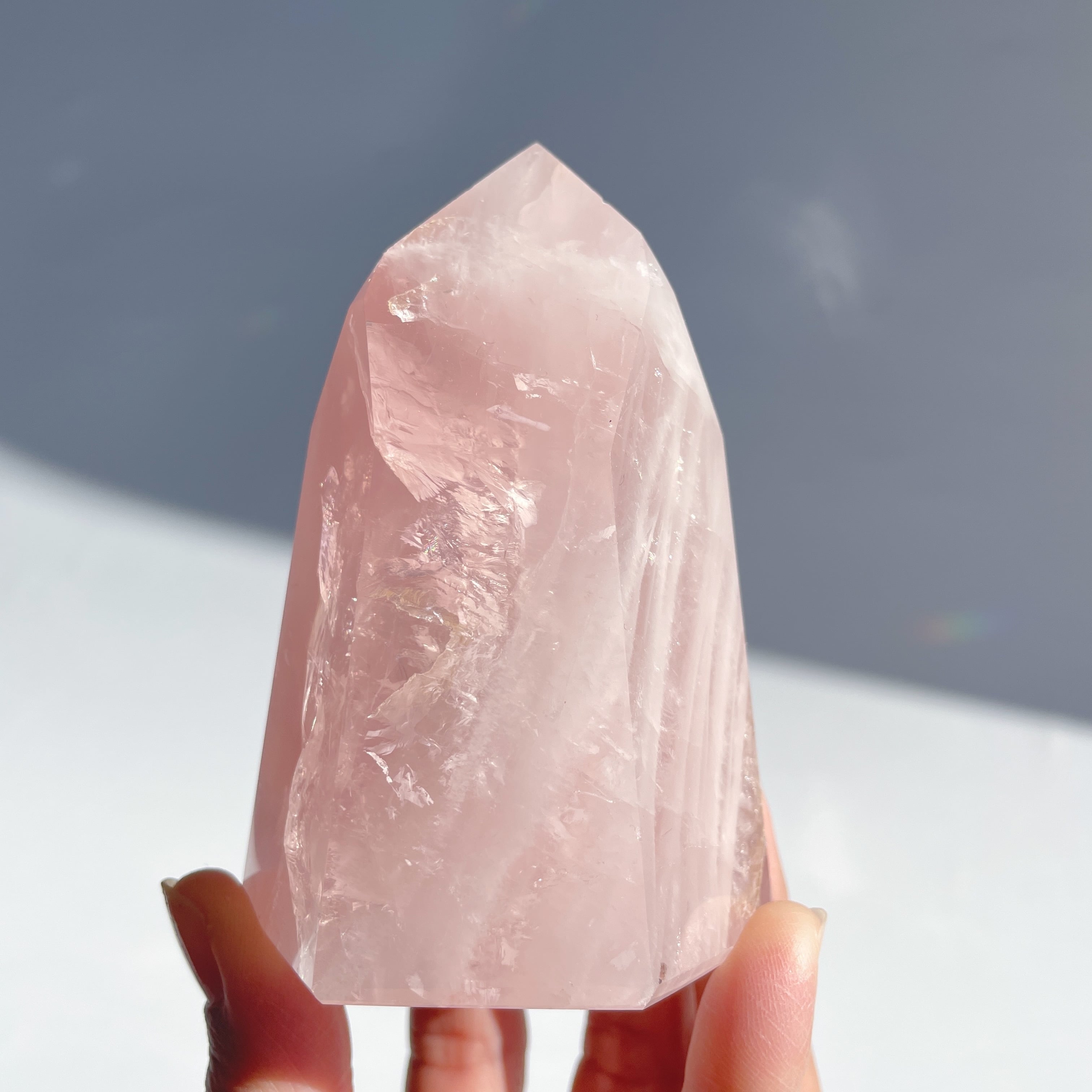 天然石 高品質 ローズクォーツ タワー キラキラ ローズクォーツタワー15◇Rose Quartz Tower◇天然石・パワーストーン