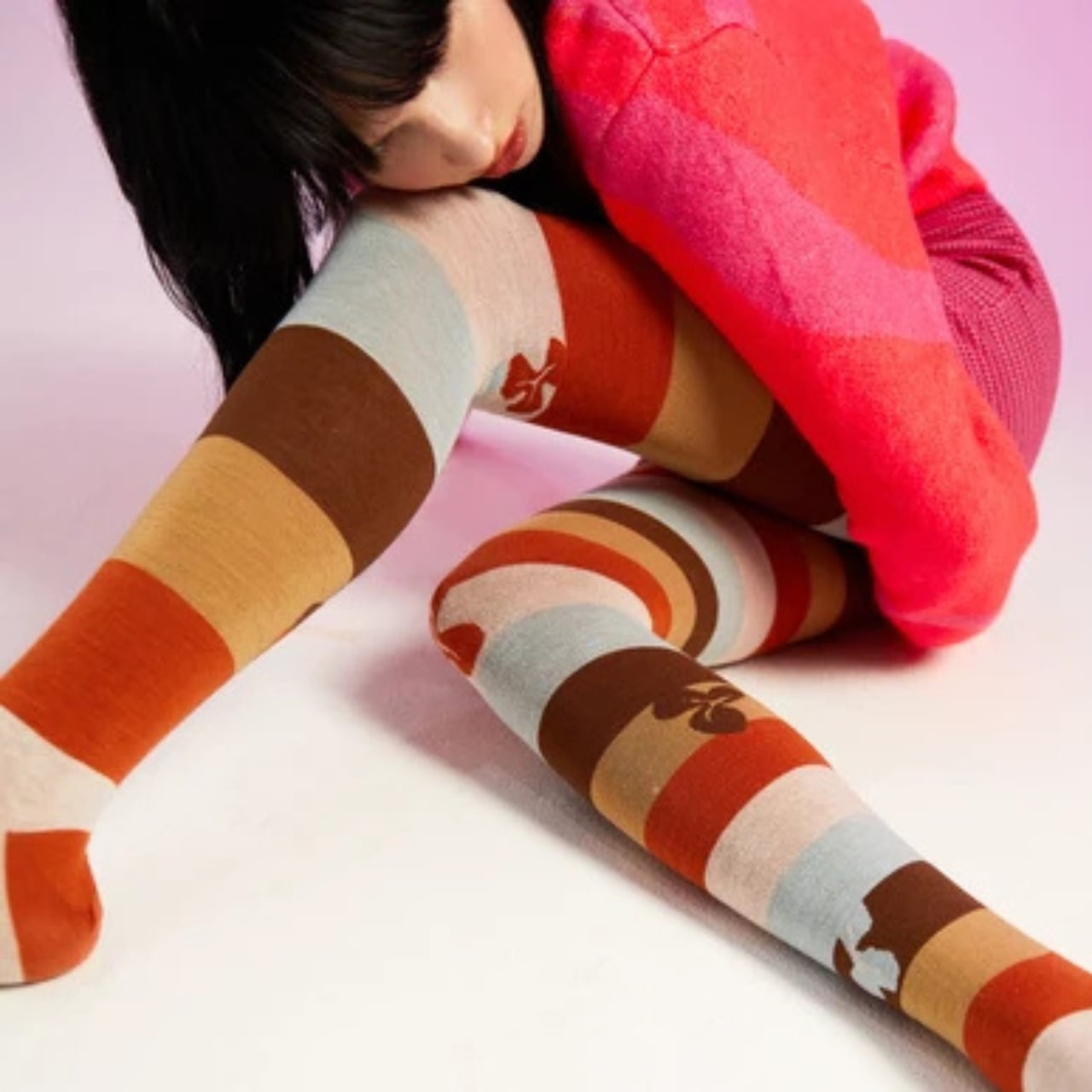 【2nd PALETTE】アート タイツ〈 mellow_autumn 〉|日本製