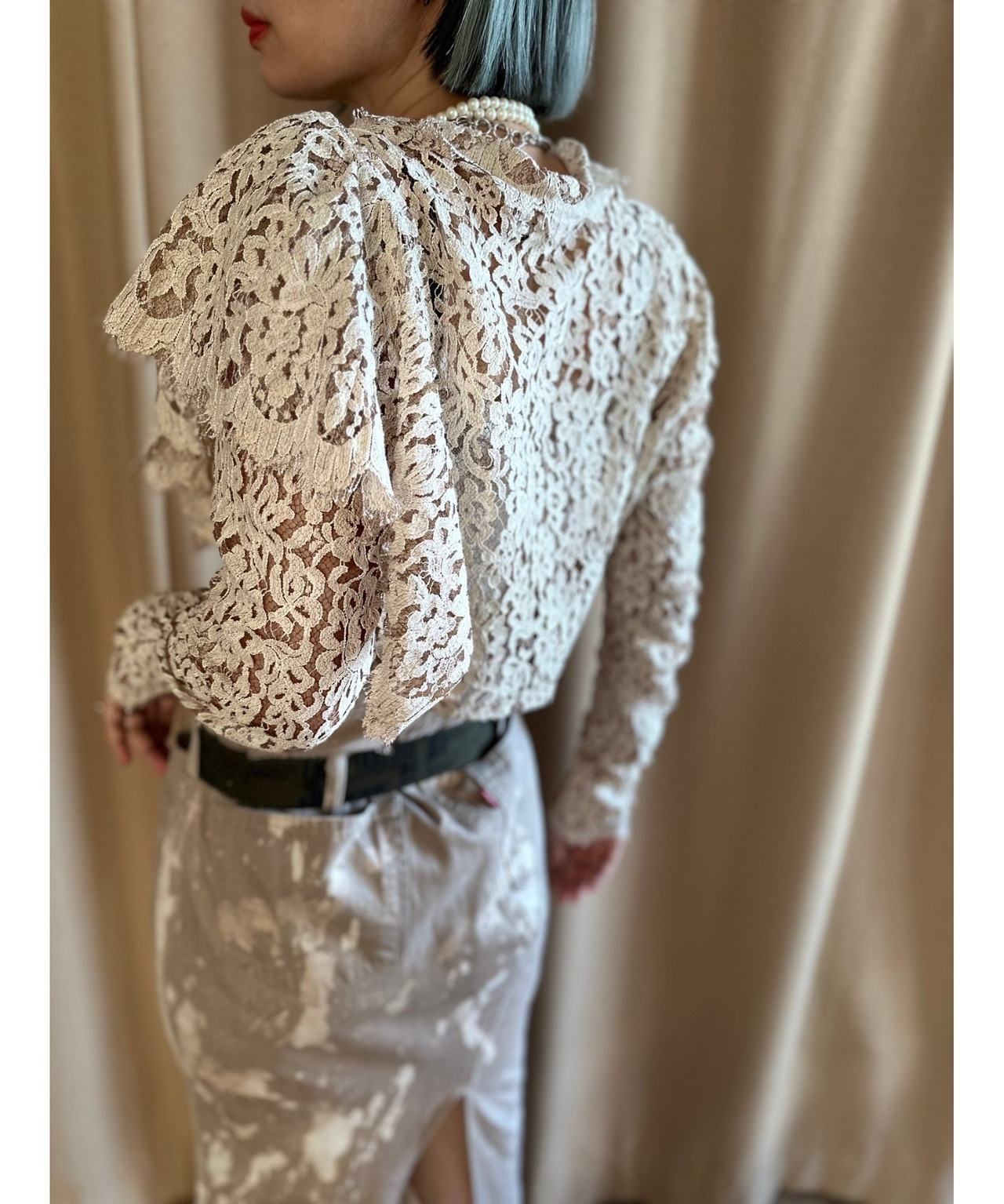 lace embroidery remake shirt-4178-6