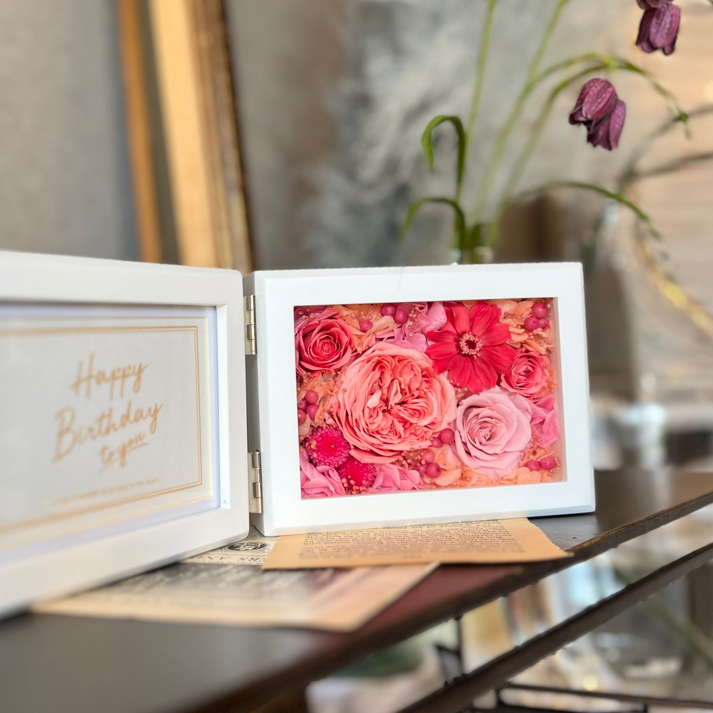 トールペイント アッセンデルフト  フォトフレーム  写真立て ピンク 薔薇 0617cdf03f0e6f0bc729c527212235