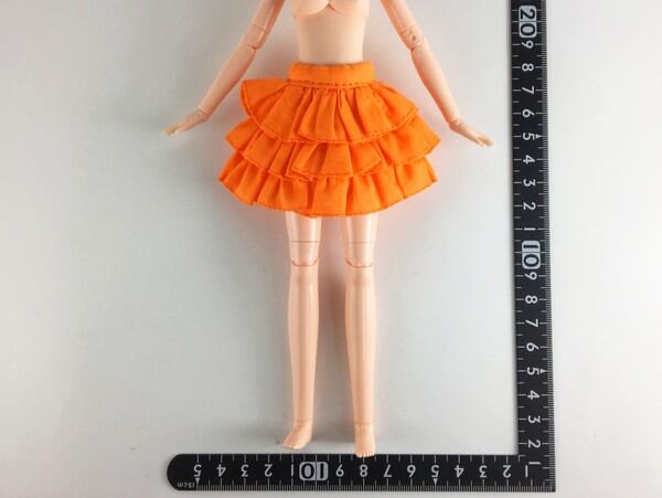 ドール服 1/6 女性用25 ティアードスカート オレンジ B-69 - 画像1