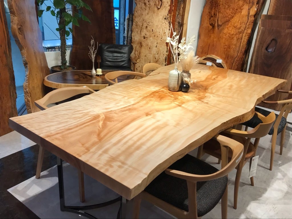 栃（トチ）2600×1200-1170-960×60 横浜元町店_テーブル天板/一枚板