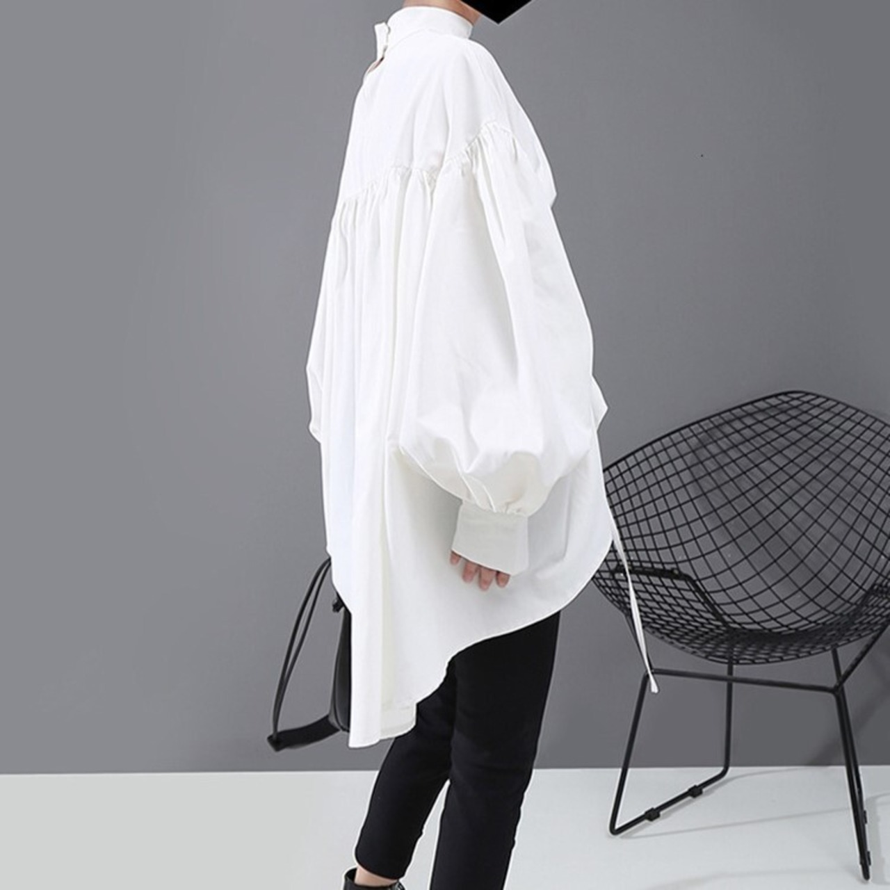 Back Long Drawstring Tops / バッグロング ドローストリング トップス
