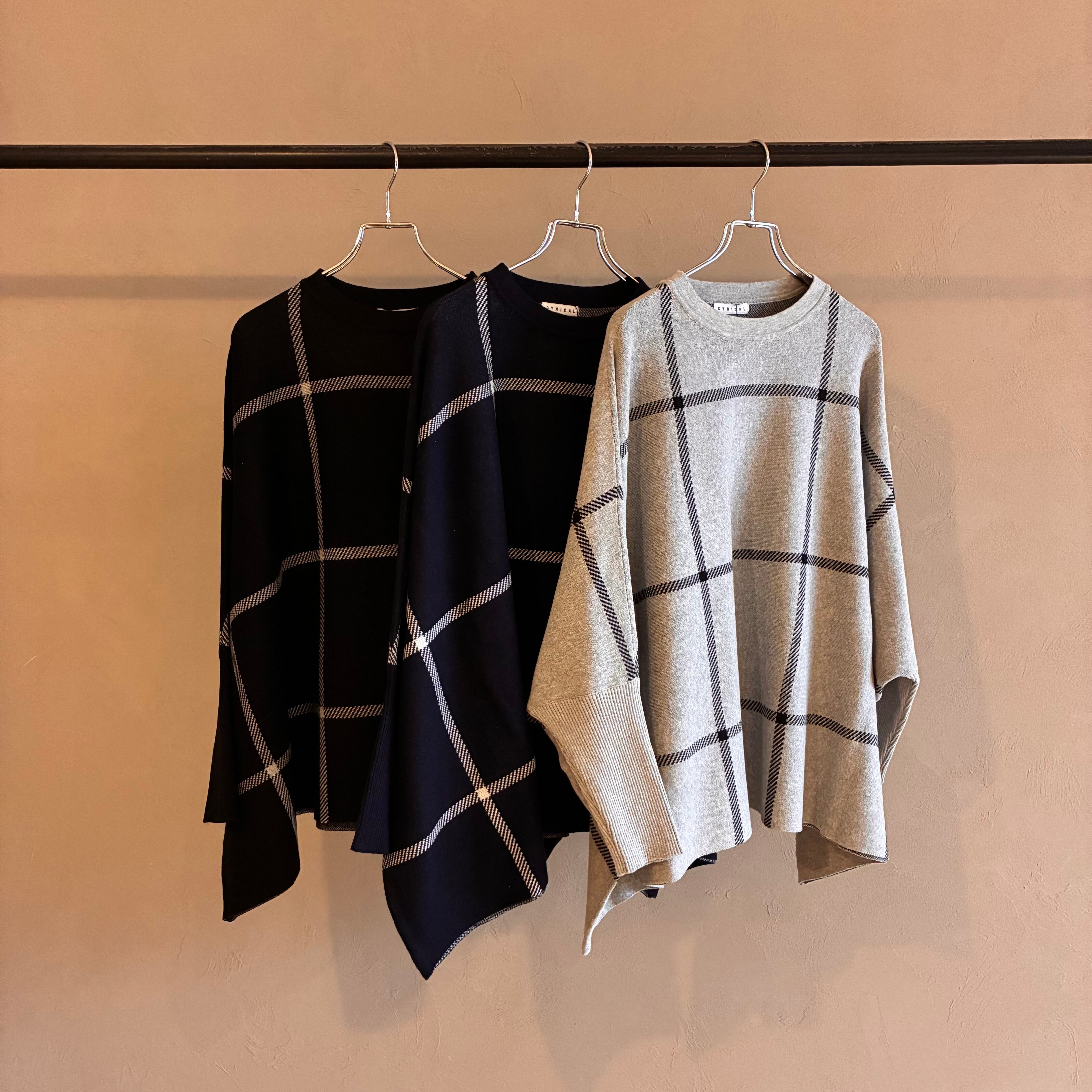 ぴの様専用ページ:【 CYNICAL 】チェック柄コットンニットワイドプルオーバーなど2点