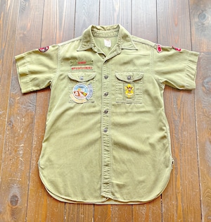 50s  SANFORIZED BOY SCOUT OF AMERICA OFFICIAL SHIRT  Cotton Gusset  Size　表記欠損