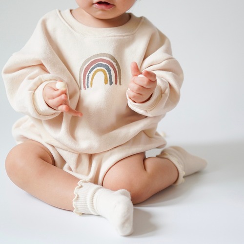 OUTLET【即納】" rainbow set up " レインボーセットアップ　BEBE HOLIC　韓国子供服