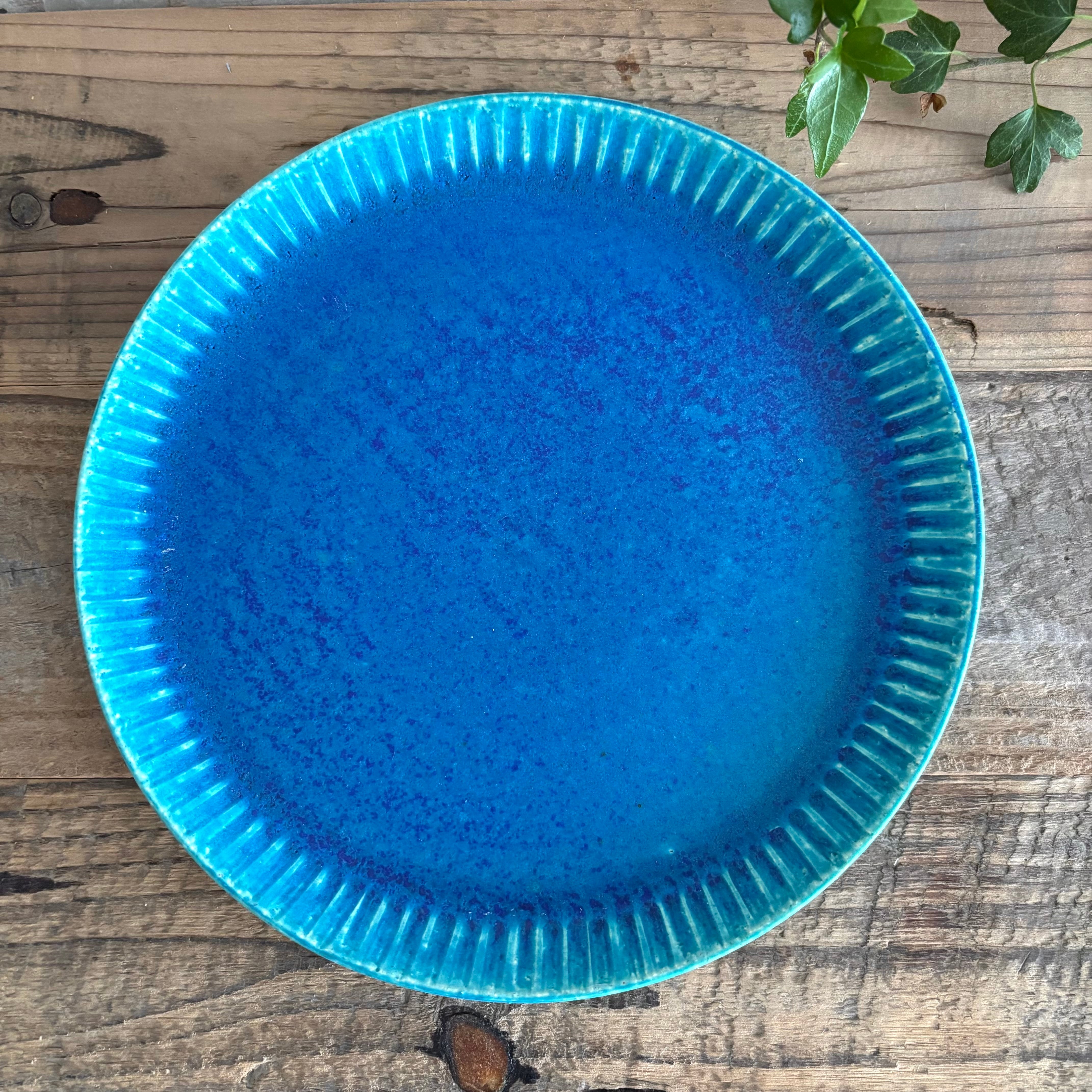 大皿 縞プレート ワンプレート | Blue Pottery