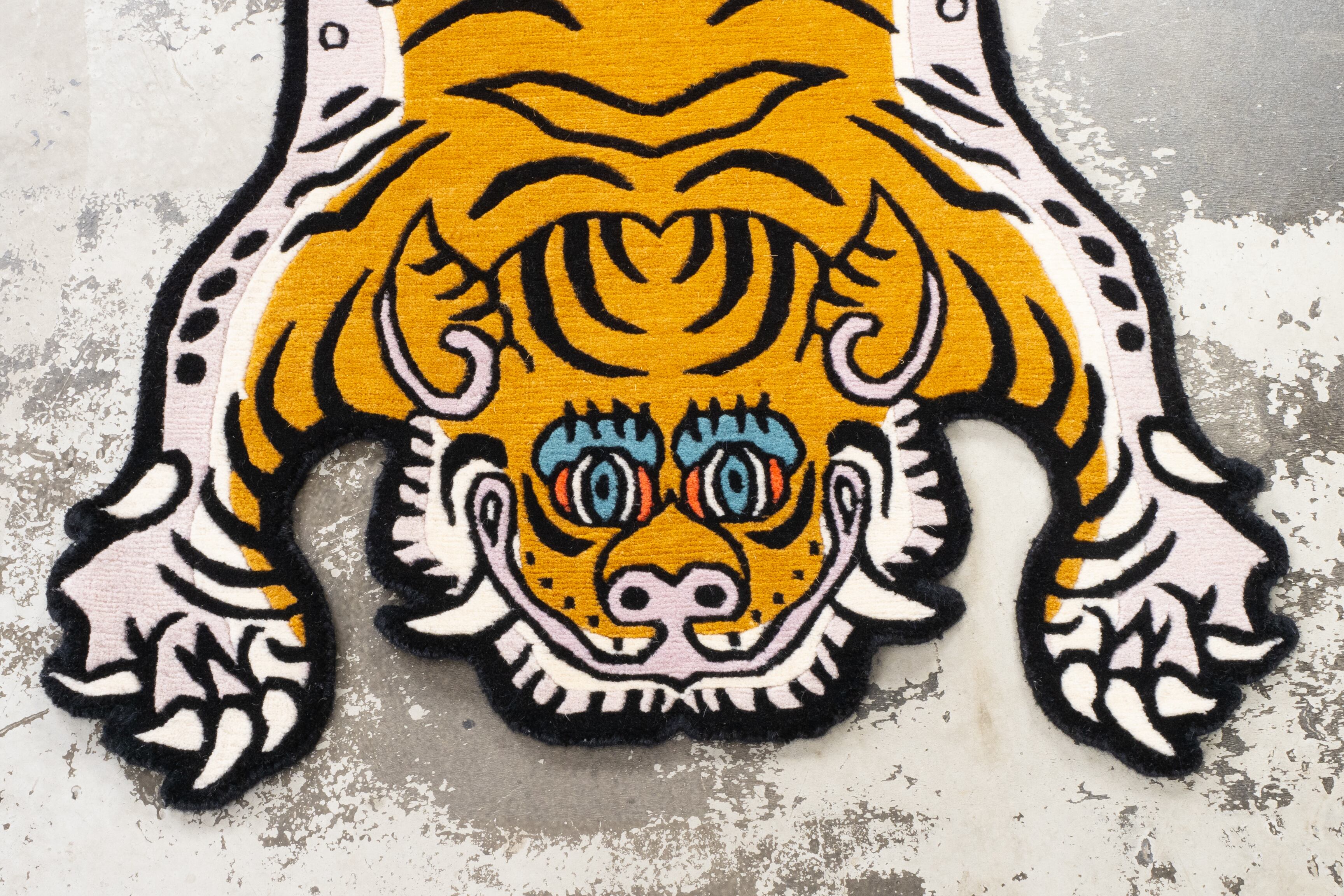 Tibetan Tiger Rug 《Sサイズ•ウール・オリジナル2・マスタード