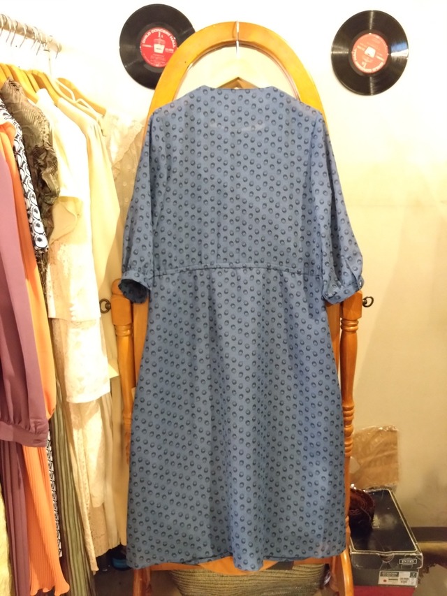 ジオメトリックポルカドットレトロワンピース/セットアップONEPIECEMADEINJAPANAntiqueVINTAGE日本製古着洋服