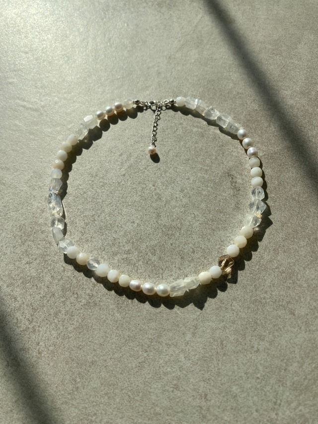 Mineral necklace(鉱物ネックレス）silver925 x silk