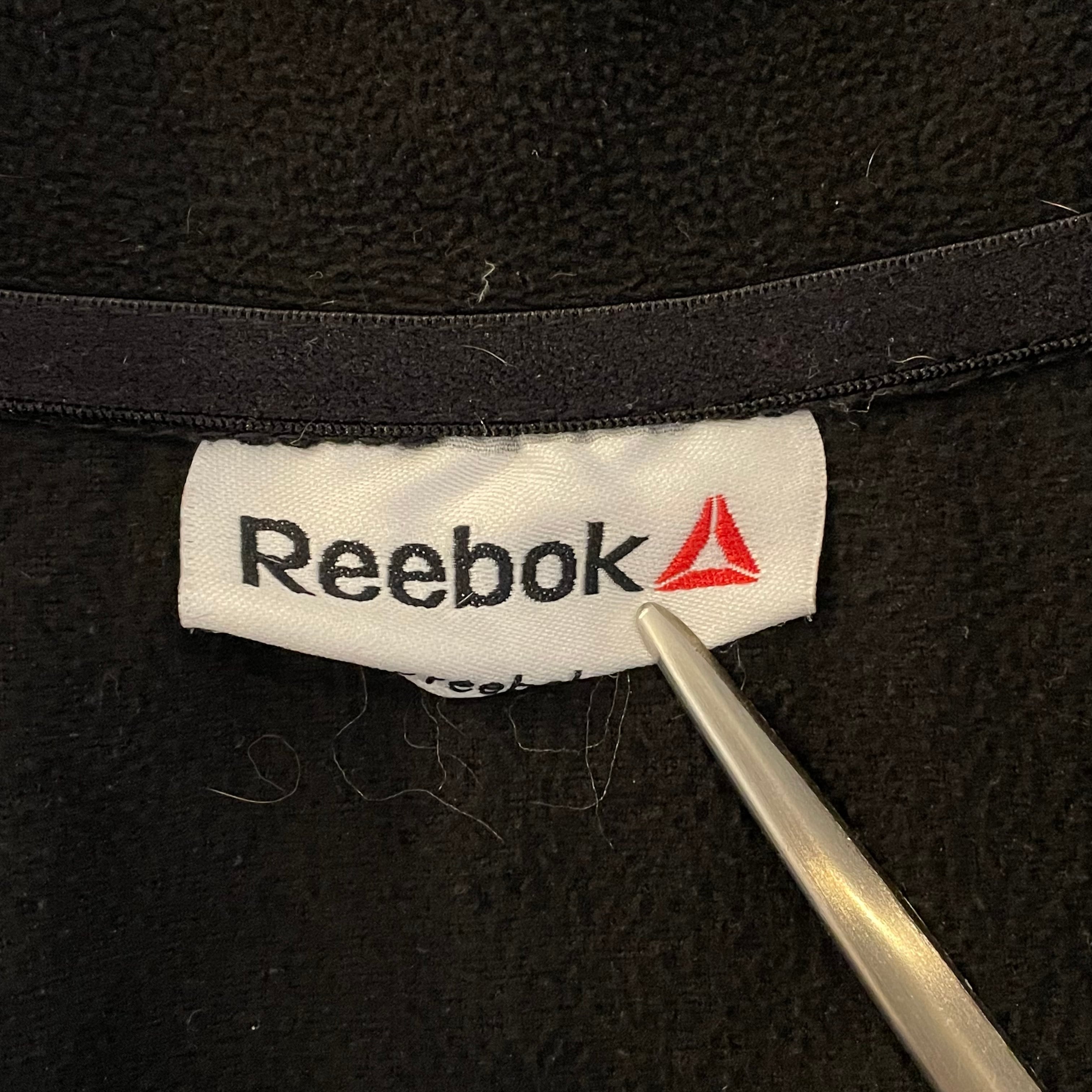 Reebokハーフジップ バックロゴ フリース 刺繍ロゴ XL リーボック