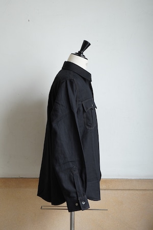 【UNION WORKS】 Work Shirt / Linen Cotton / Black