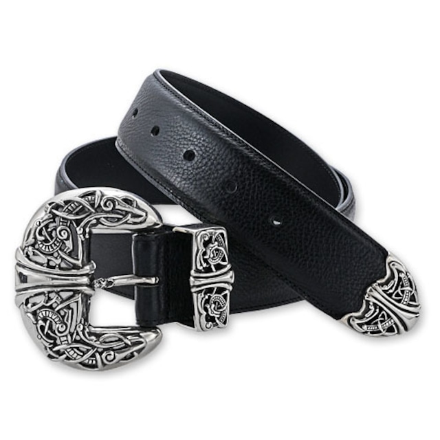 【CHROME HEARTS　クロムハーツ　Belt　ベルト】3ピースセット/ケルティックベルト/1.5インチ【送料無料】