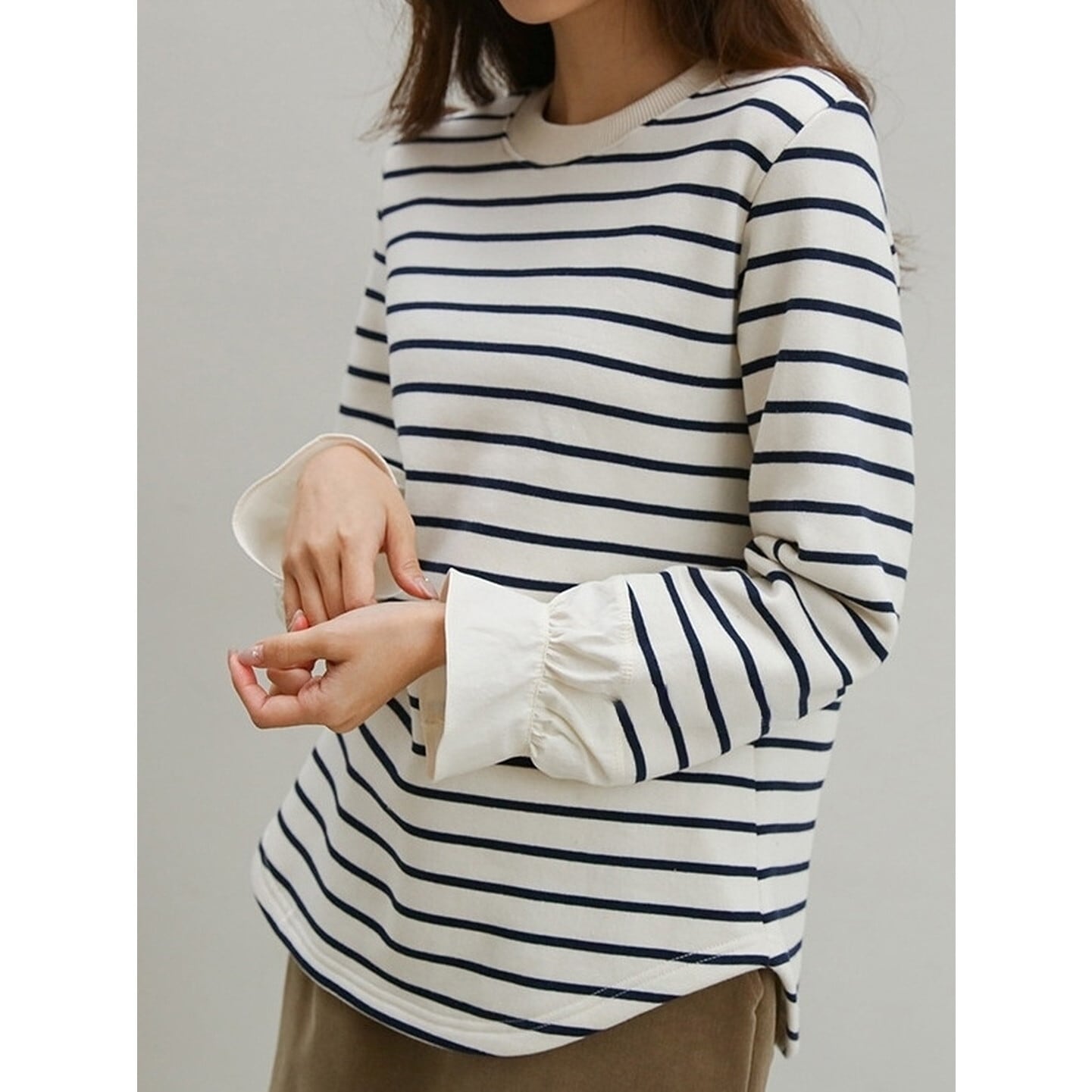 カフスデザイン ボーダーカットソー RA3199