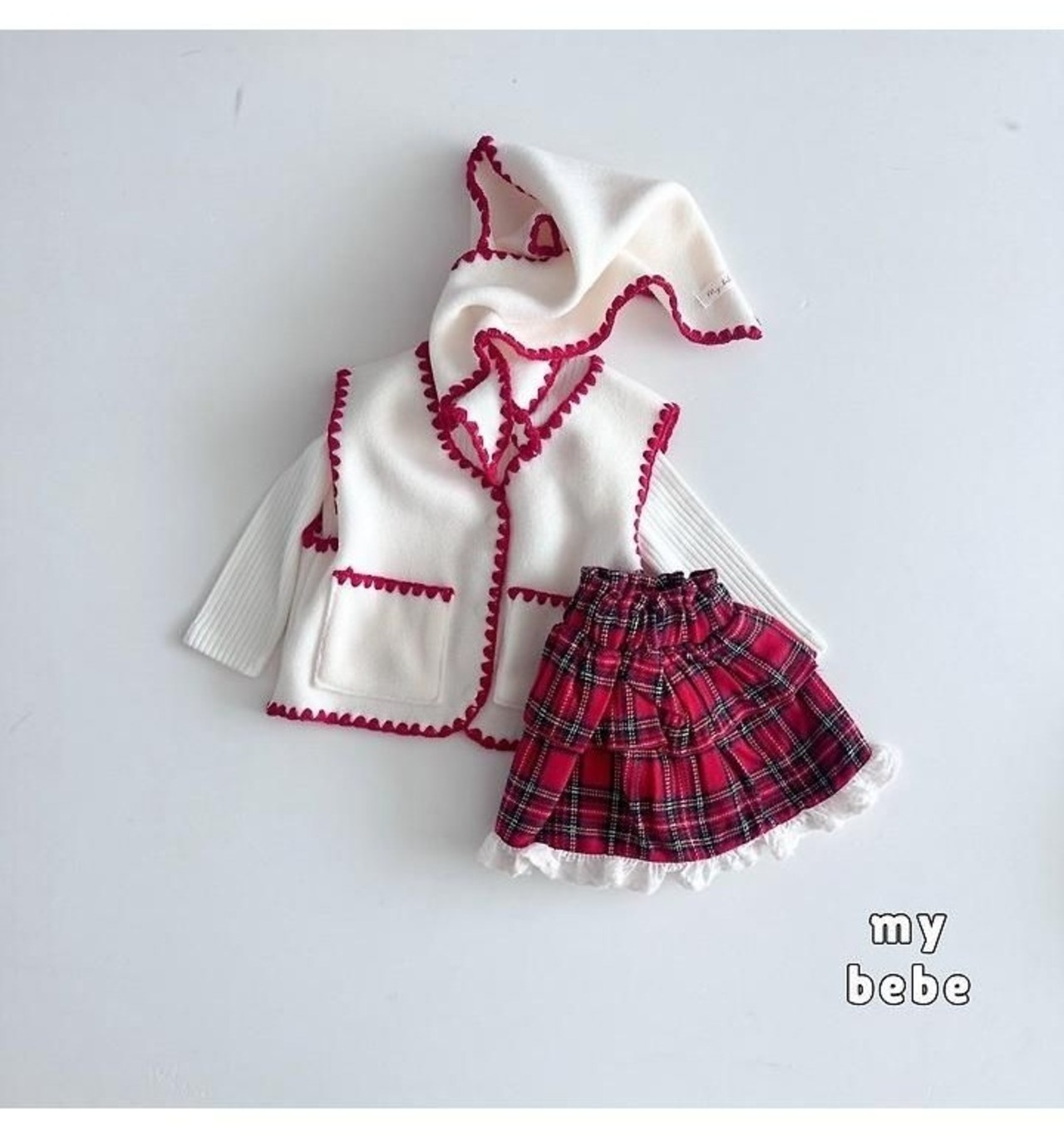 韓国子供服 / 26winter / my bebe / チェックカンカンスカート / キッズ / 冬服 *XS~XL*