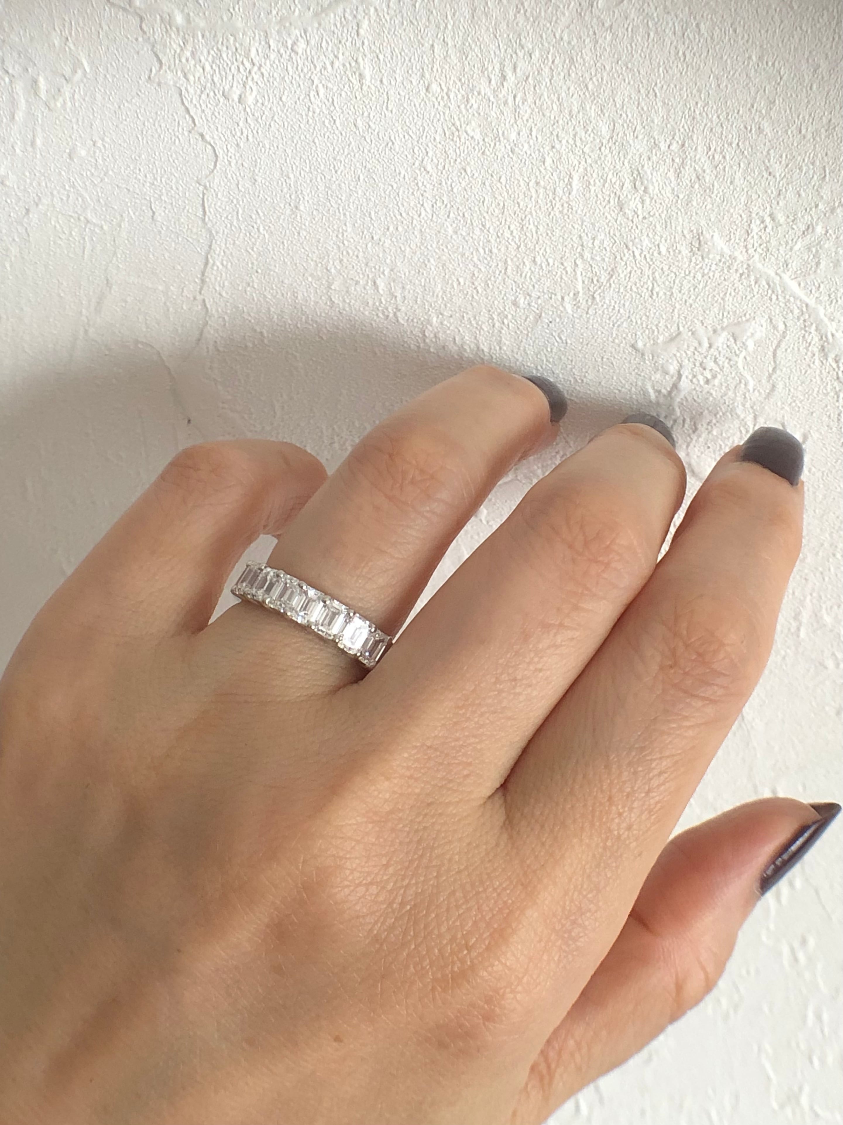 エメラルドカット ダイヤモンド ハーフエタニティリングT 1.30ct