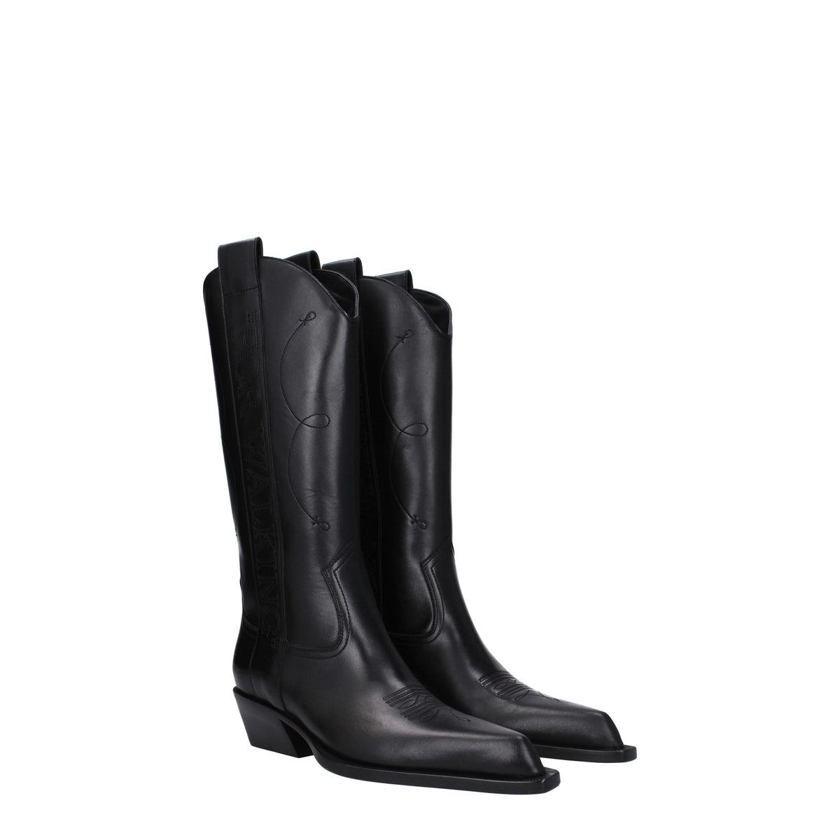 【新品】OFF-WHITE オフホワイト レディース ブーツ レザー ブラック OWIE041LEA0011010