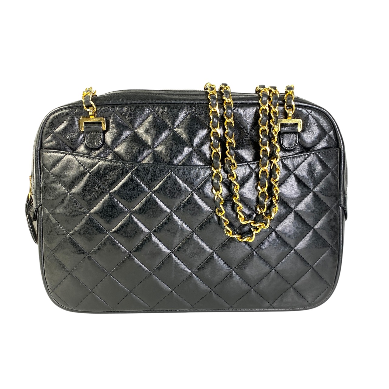 【最終処分SALE】CHANEL シャネル マトラッセ  ラムスキン ショルダーバッグ ブラック A-7195