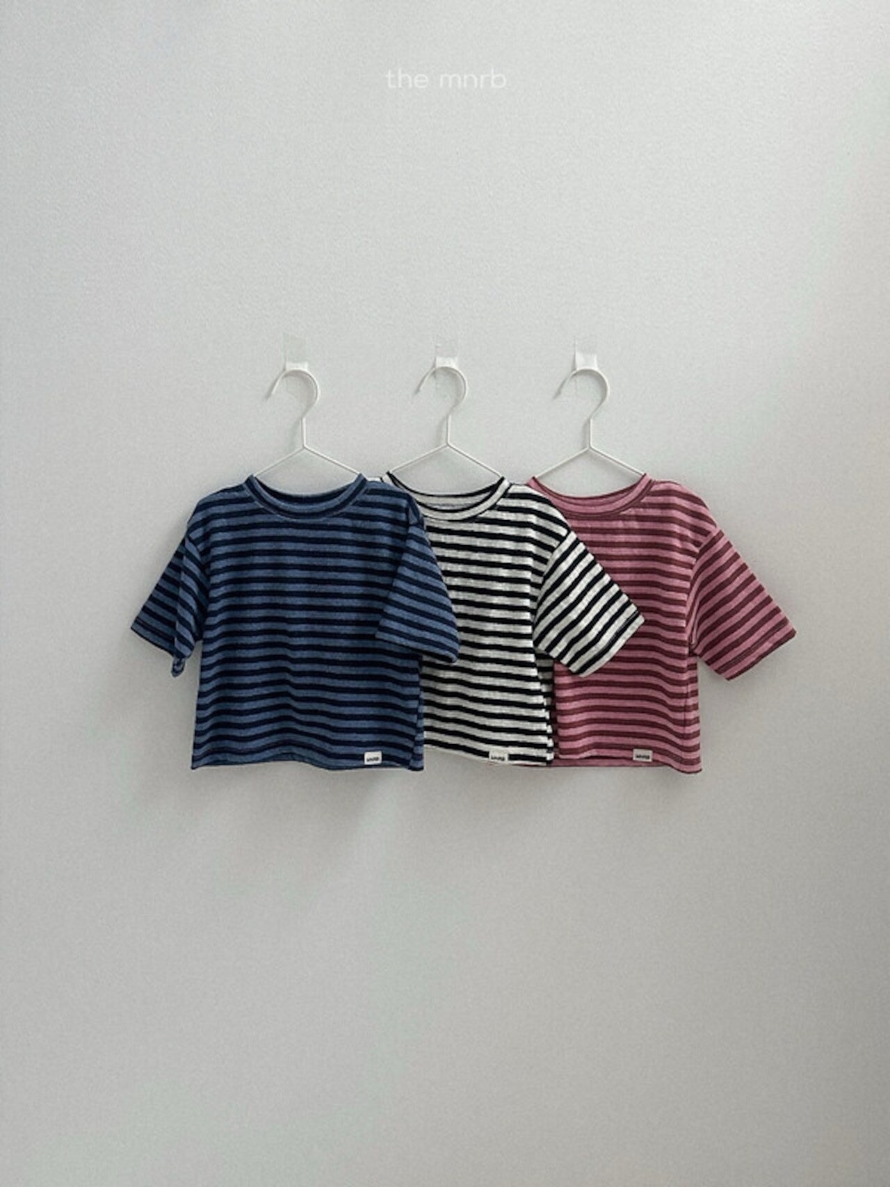韓国子供服 / minirobe / 26Autumn / コジストライプ7分丈Tシャツ / 秋服 *S~XL*