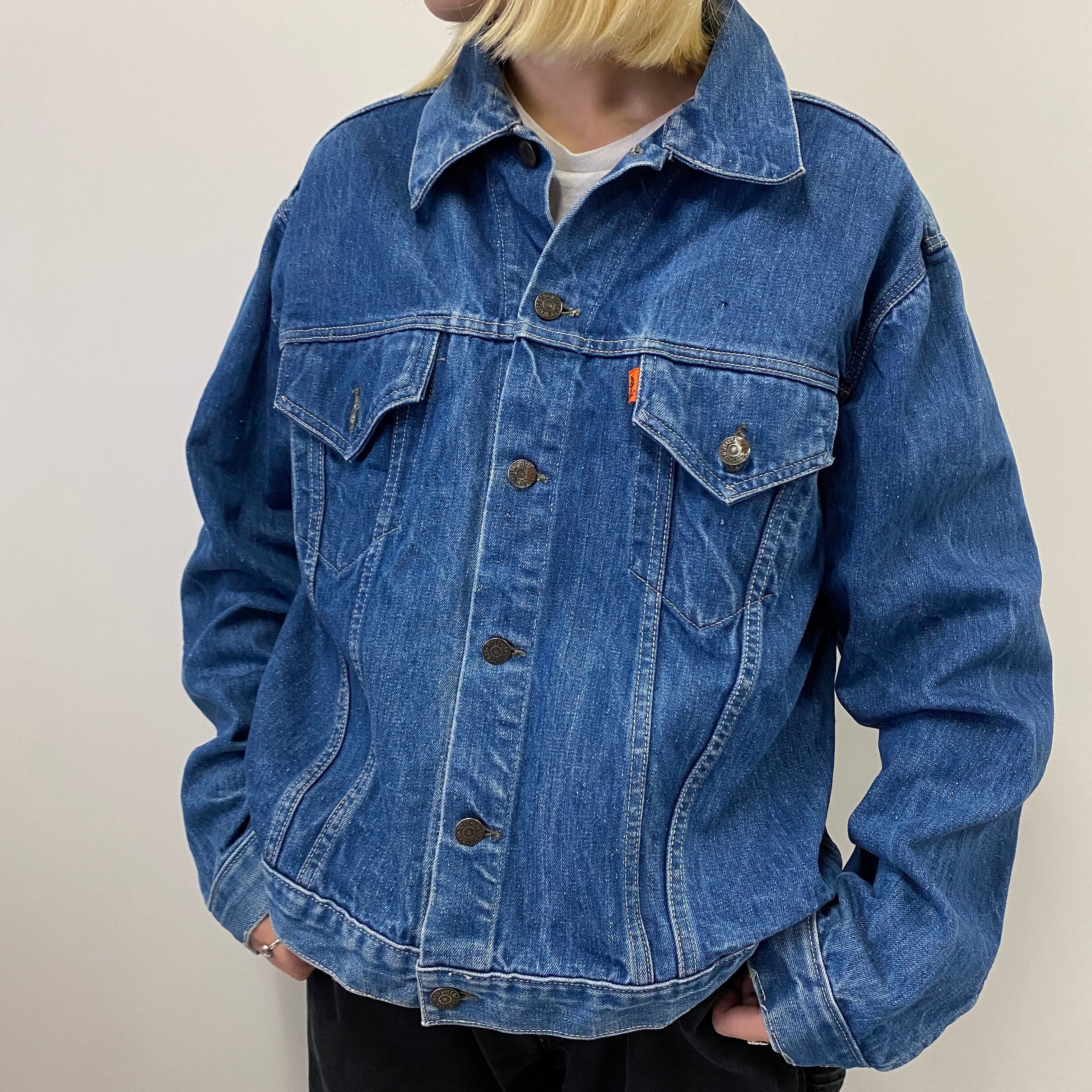 70年代 70s Levi's リーバイス 70505 4th デニムジャケット トラッカージャケット オレンジタブ スモールe メンズXL相当 古着  ヴィンテージ ビンテージ 【デニムジャケット】【CS2212-20】 | cave 古着屋【公式】古着通販サイト