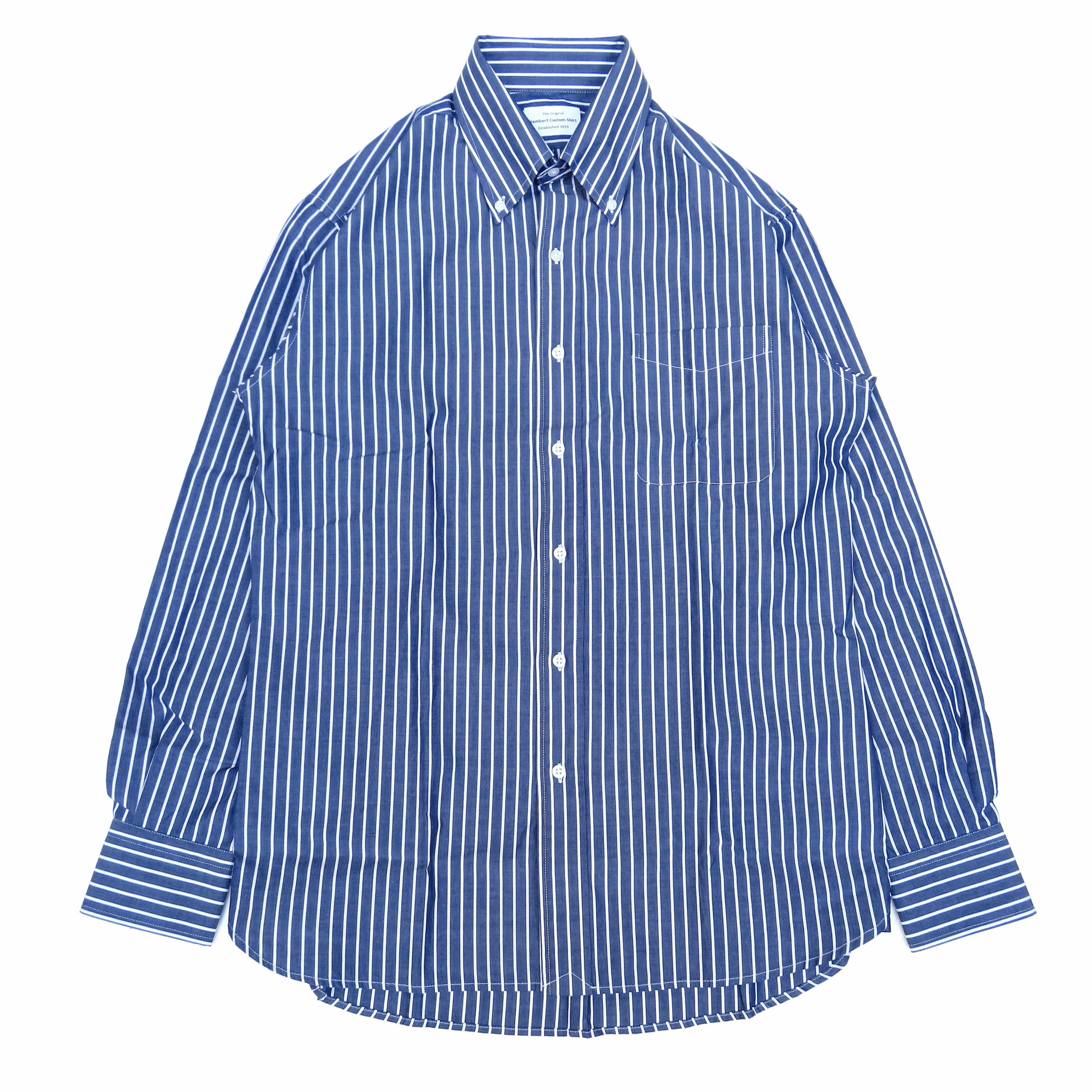 GAMBERT SHIRT (ギャンバートシャツ) B.D.SHIRTS STRIPE ネイビー