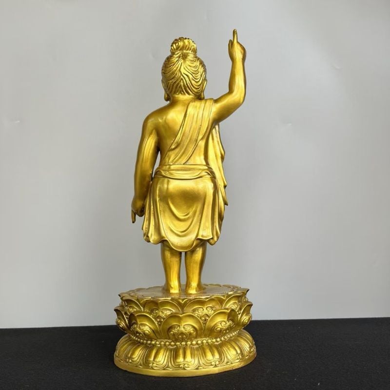 仏教美術　誕生仏　仏像　銅製 　　　k93 置物 オブジェ 風水 誕生仏 仏陀王子像 釈迦牟尼 釈迦 お釈迦様 生誕