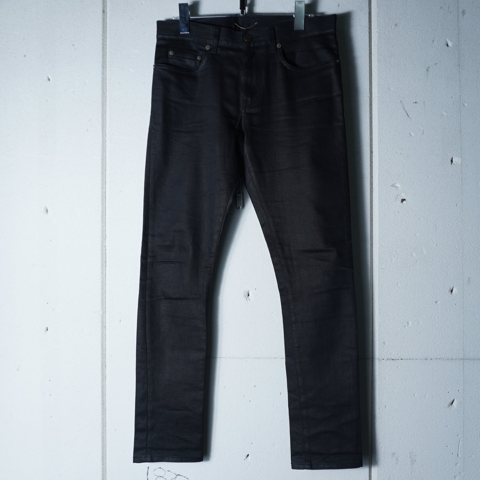 サンローラン　13aw エディ期　ブラックコーティングスキニー Saint Laurent】サンローラン エディ期 コーティング スキニーデニム