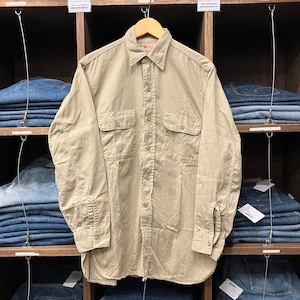 "マチ付き" 1960'S WTG BEIGE WORK SHIRT