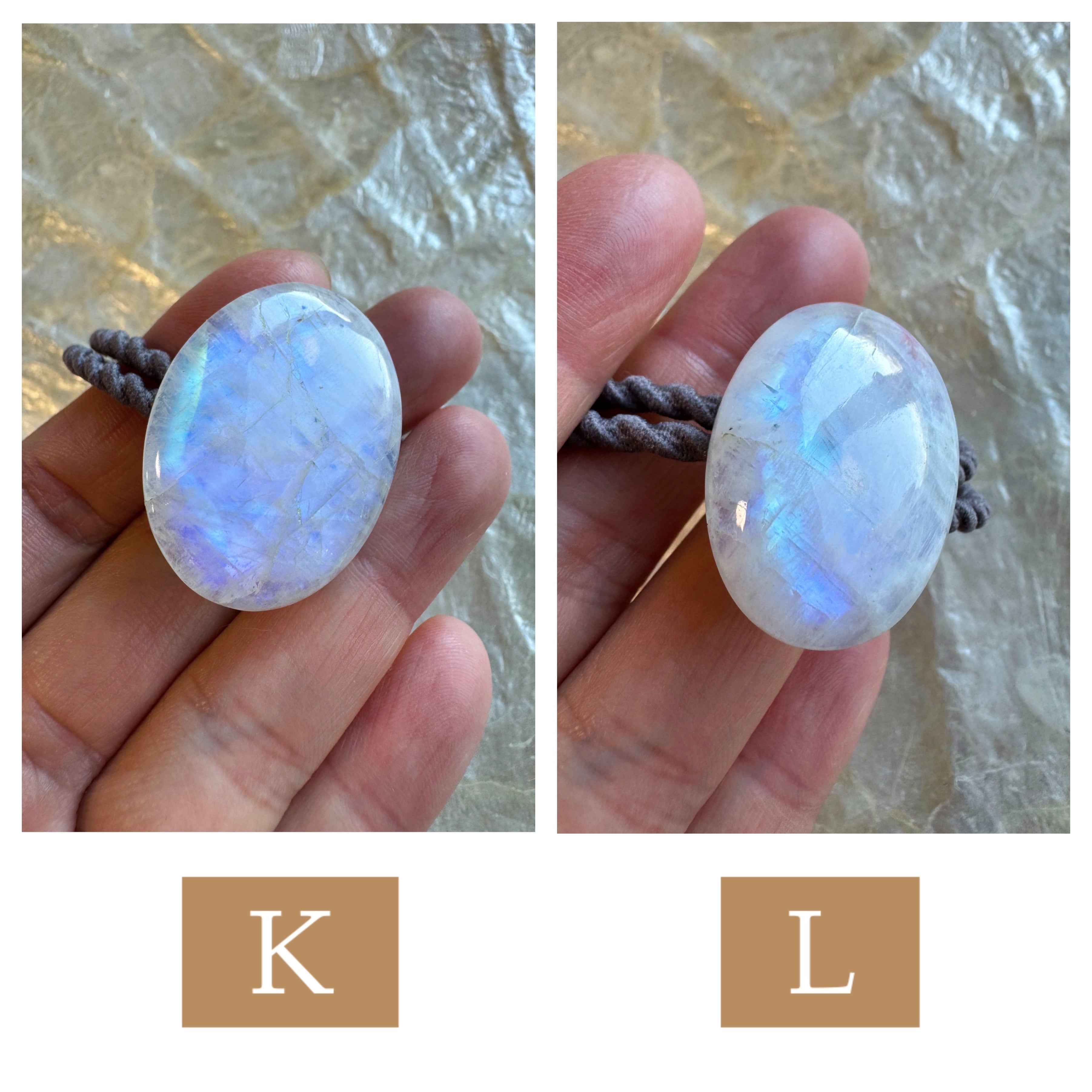 AAArank Oval Rainbow moon stone hair accessory(AAAランク オーバル