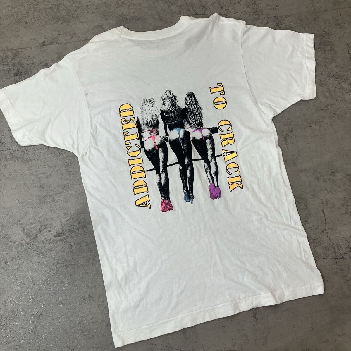 80s USA製 Fruit of the Loom バックプリント セクシージョークTシャツ