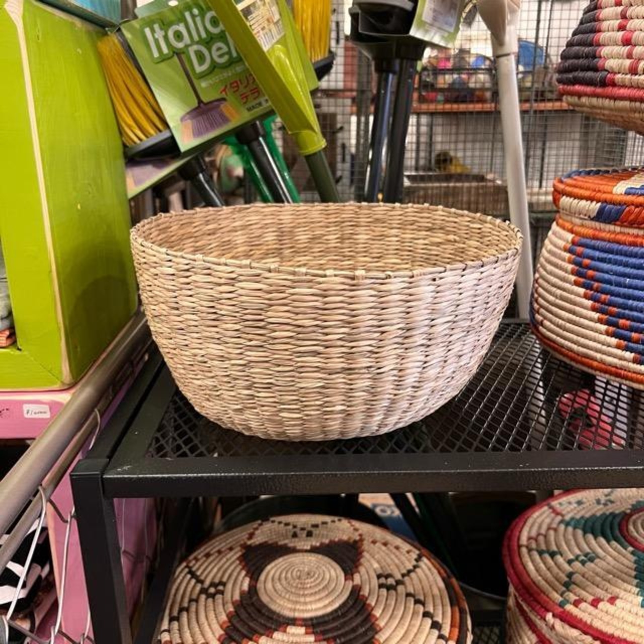 シーグラスボウルバスケット　家具　インテリア　収納　小物入れ　バスケット　